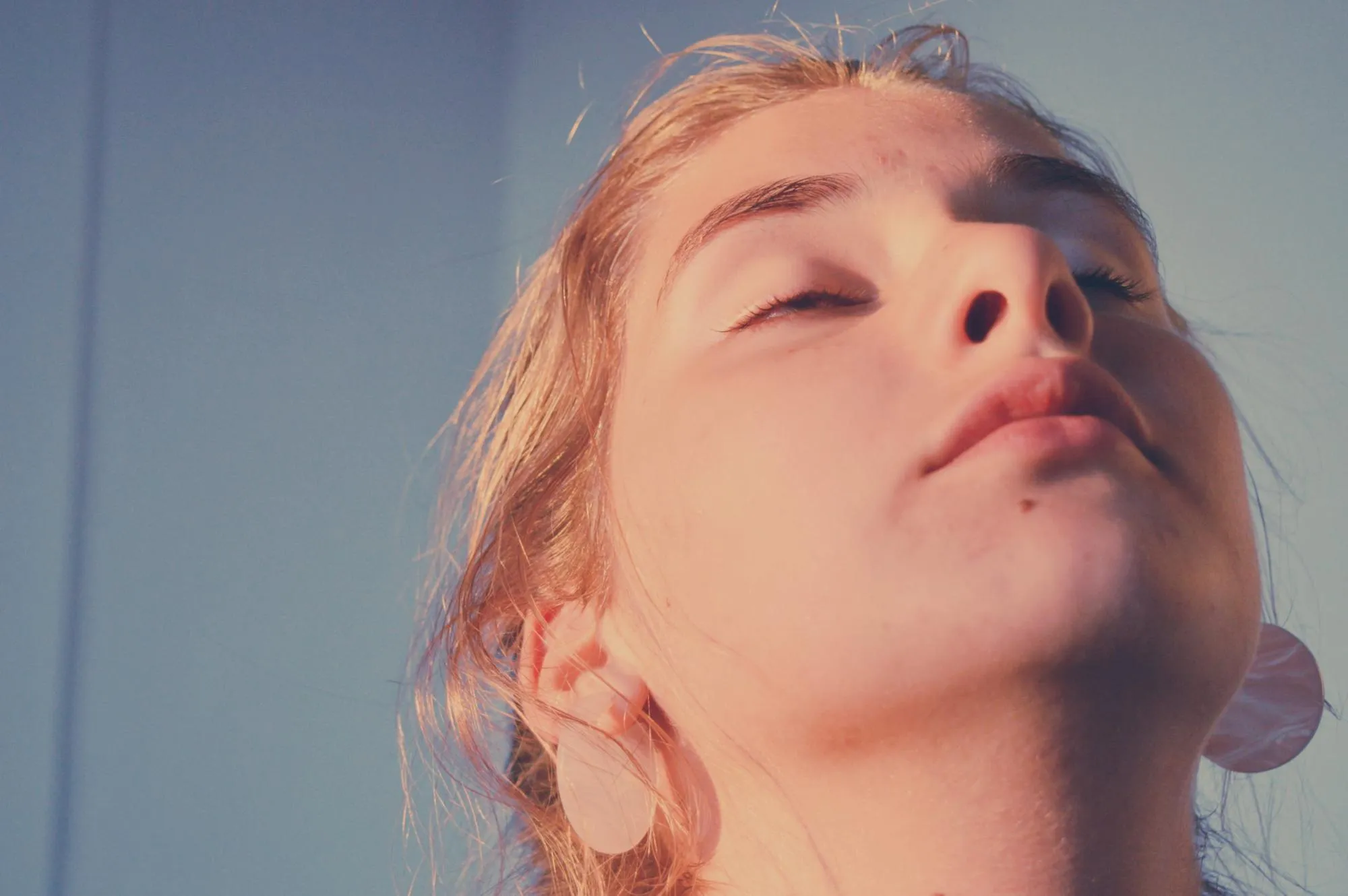 Close-up of young woman sleeping