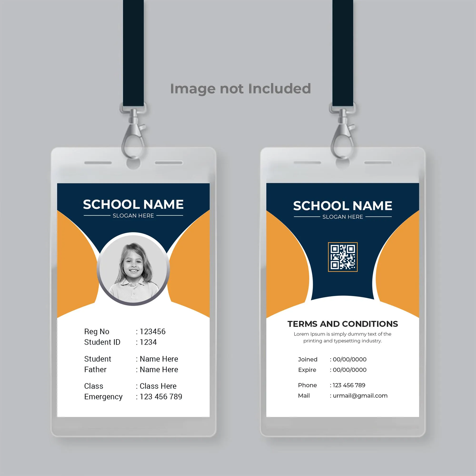 School id card design psd template