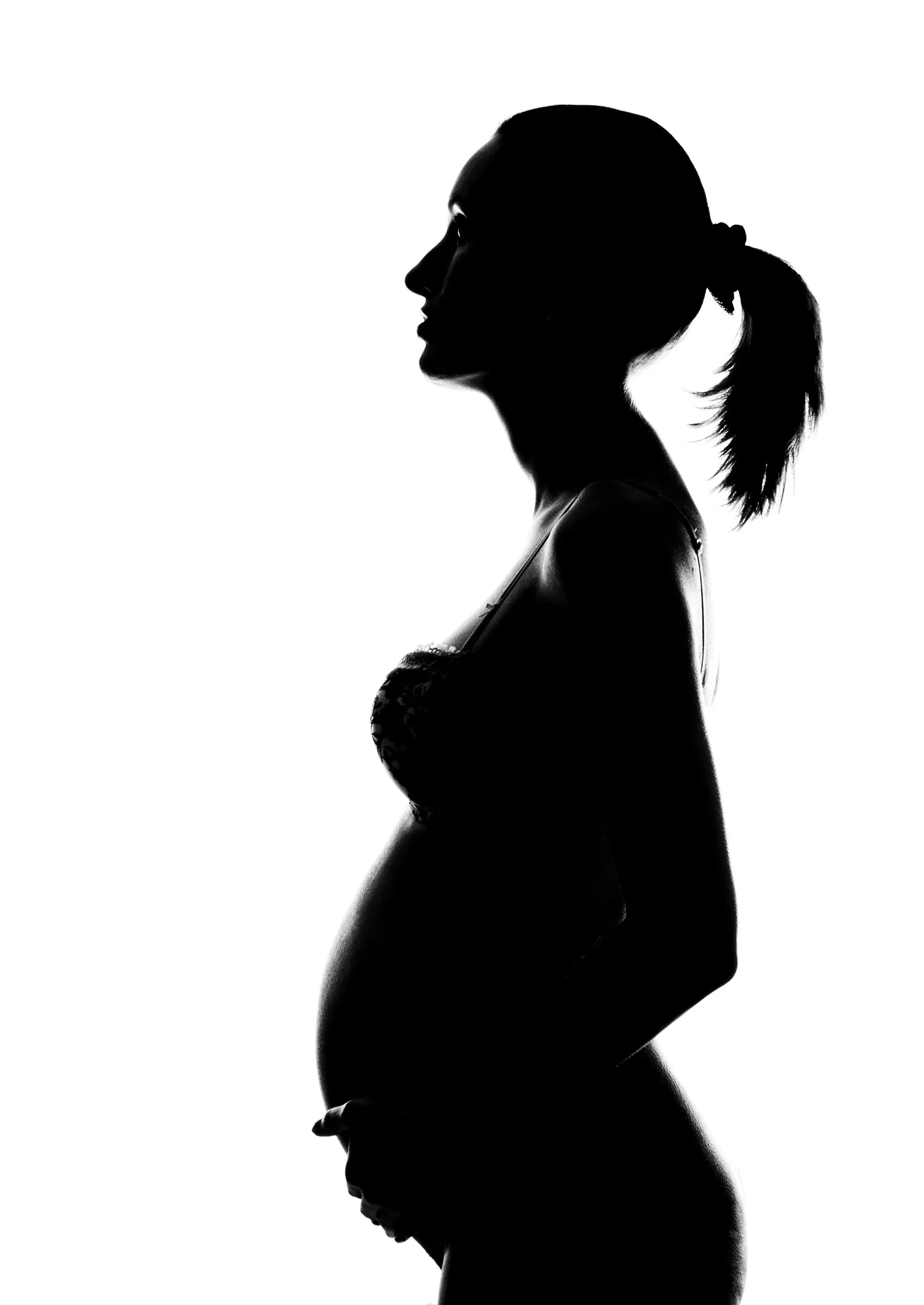 Silhouette of pregnant woman