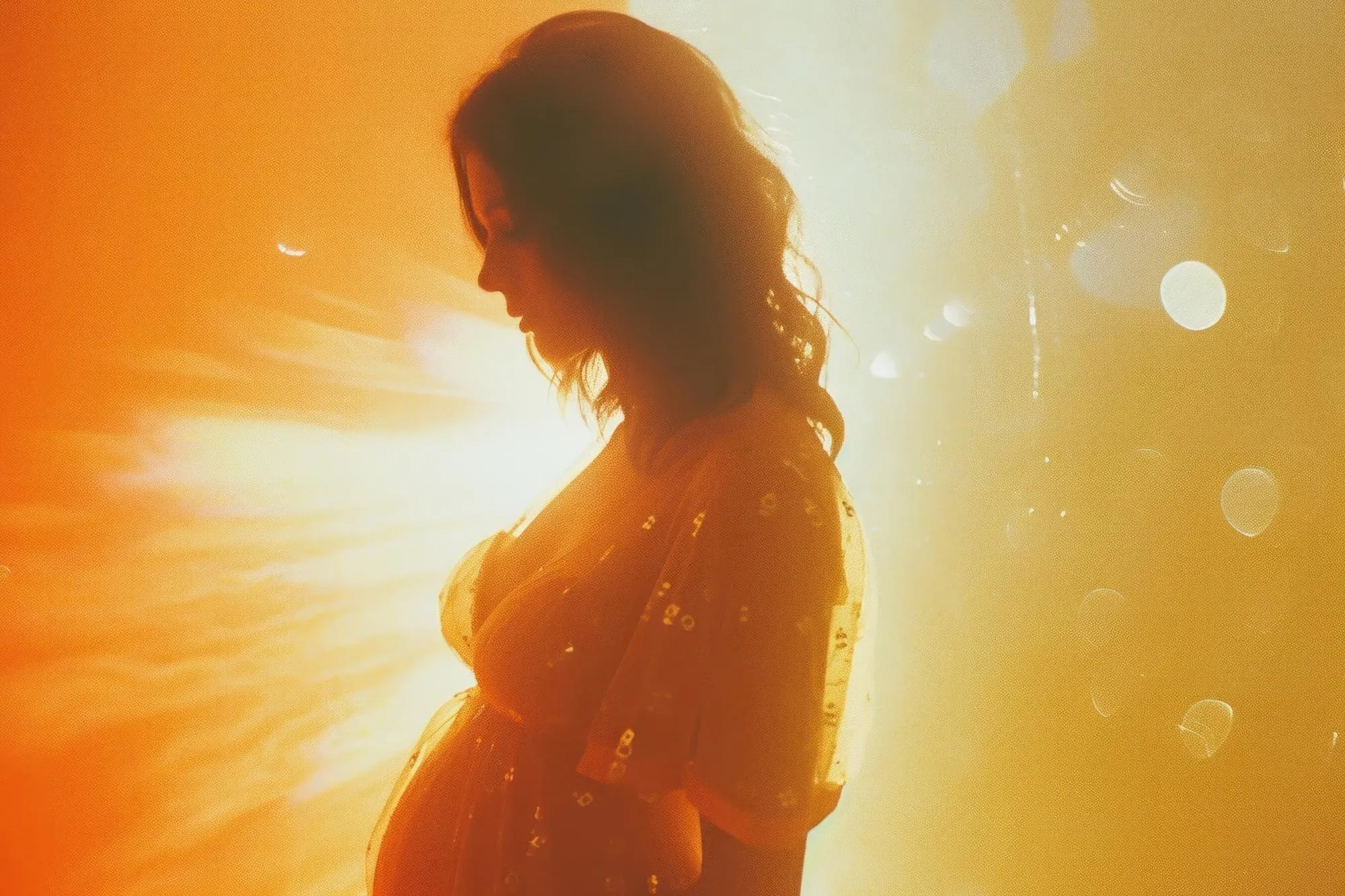 Woman pregnant light leaks backlighting photography sunlight