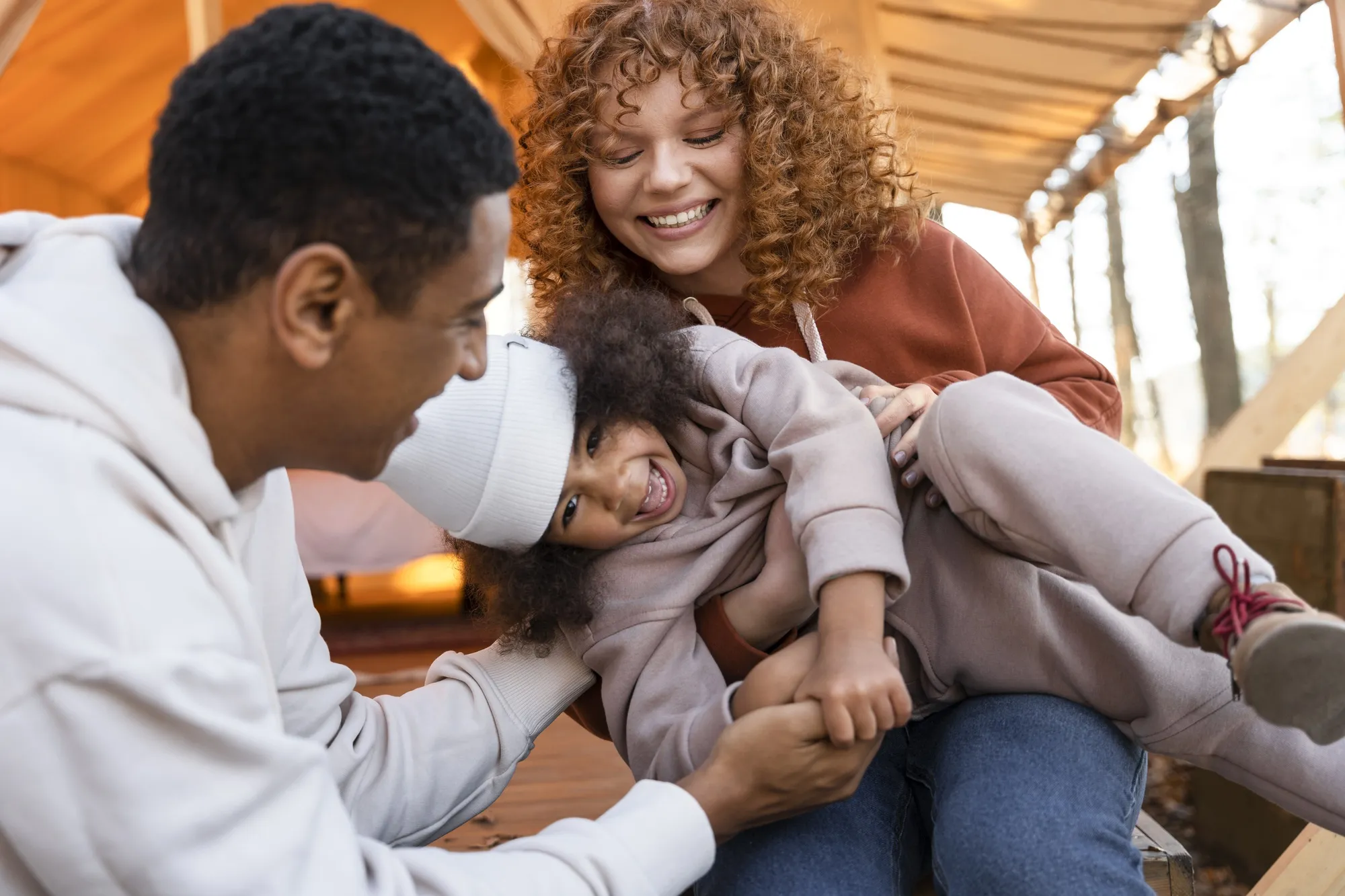 Young family enjoying trips