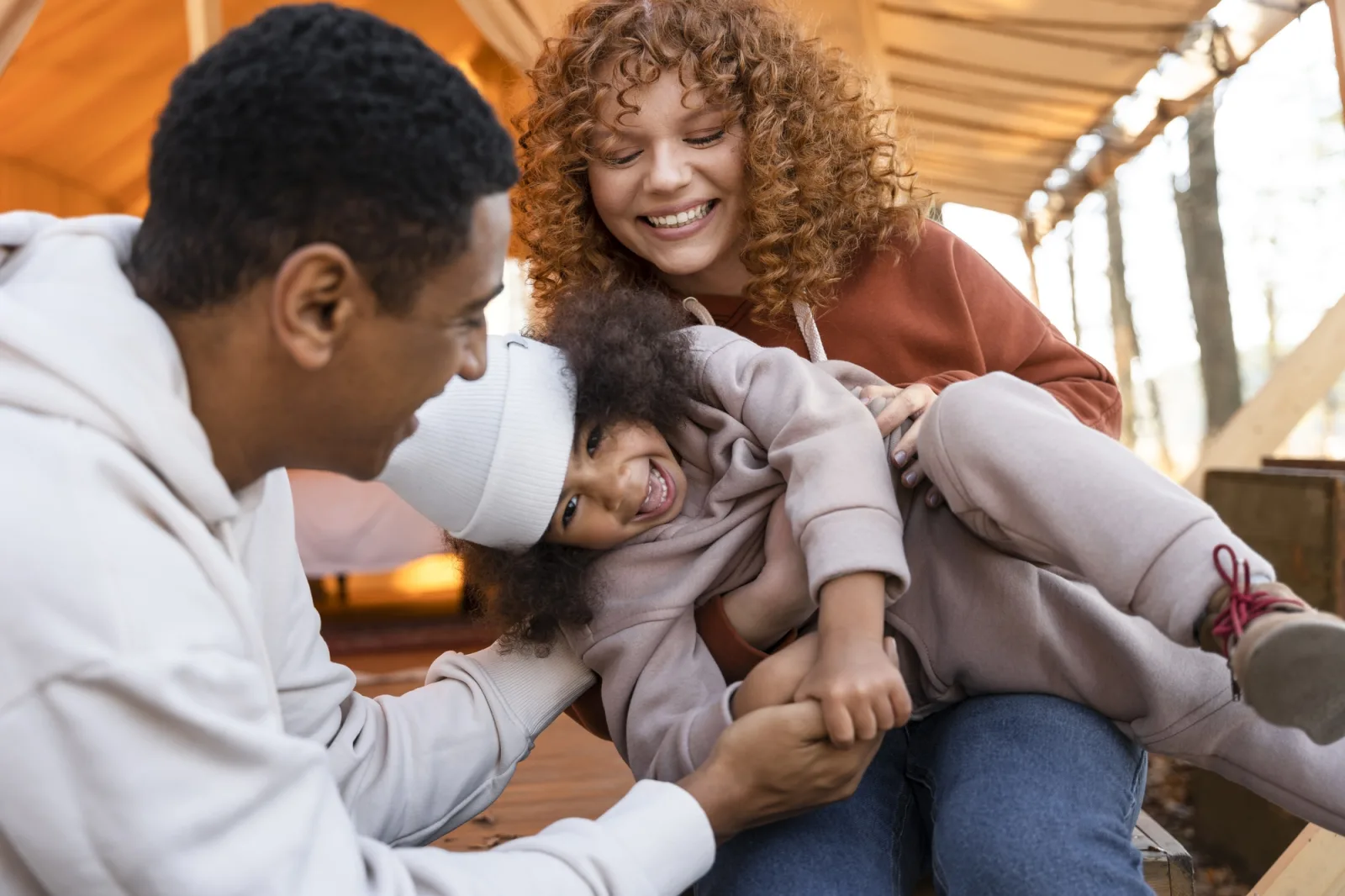 Young family enjoying trips