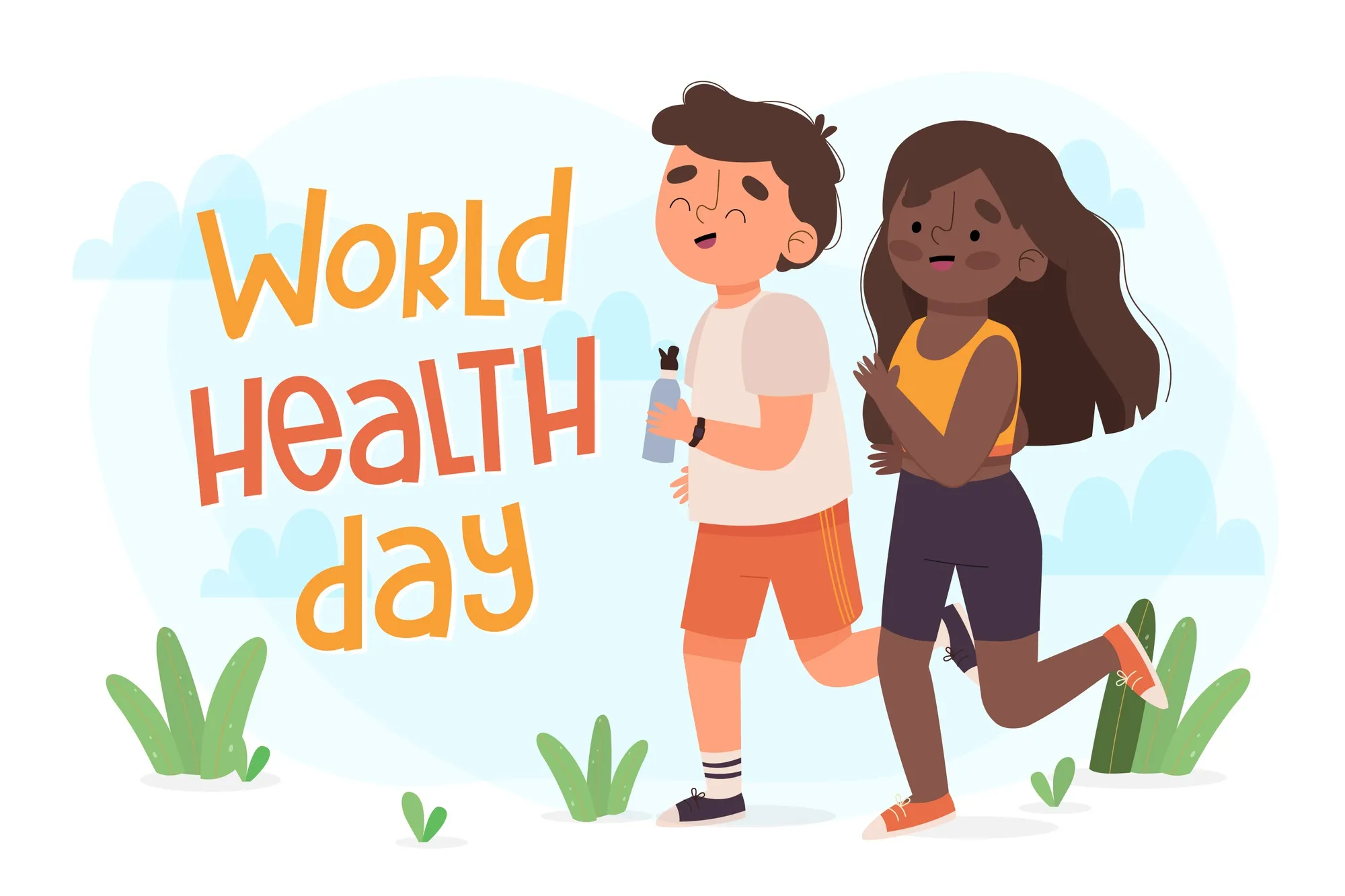 World health day hand drawn wallpaper