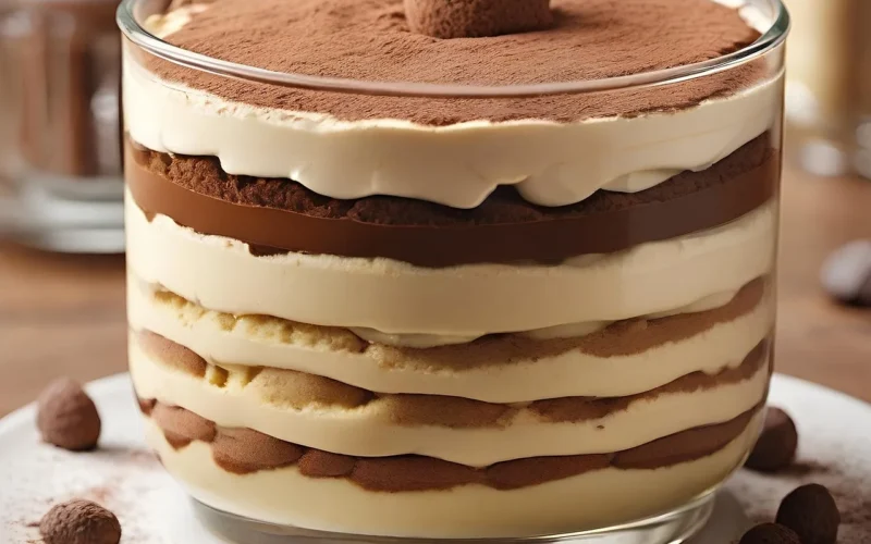 tiramisu, deser, ciasto, jedzenie, krem, tiramisu w szklance
